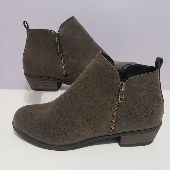Natural Reflection Linore Brown Zip Ankle Booties Women's Sz 10M - Picture 1 of 9